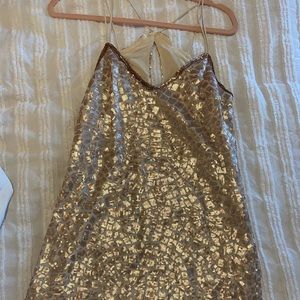 Gold sequin dress